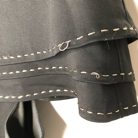 TADASHI Shoji Black Cap Sleeve Asymmetrical Neckline Stitch Detail Dress Size 10 - Picture 6 of 8